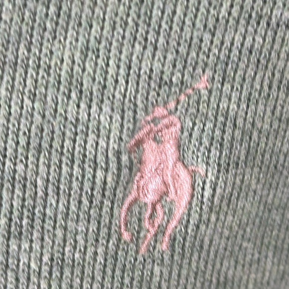 Polo Ralph Lauren Men Sweater L 100% Cotton 1/4 Zipper Green - Picture 6 of 6